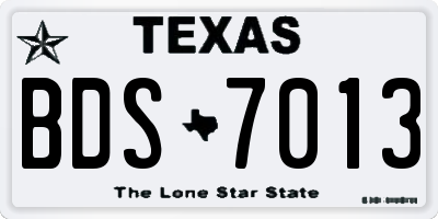TX license plate BDS7013