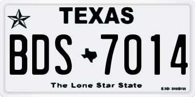 TX license plate BDS7014