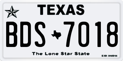 TX license plate BDS7018