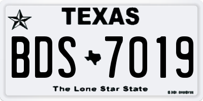 TX license plate BDS7019