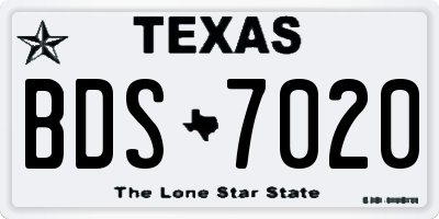 TX license plate BDS7020