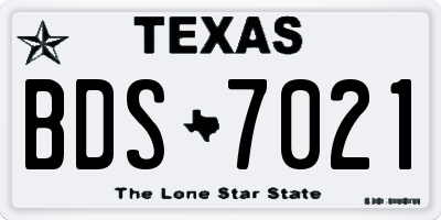 TX license plate BDS7021