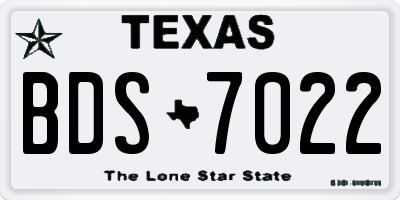 TX license plate BDS7022