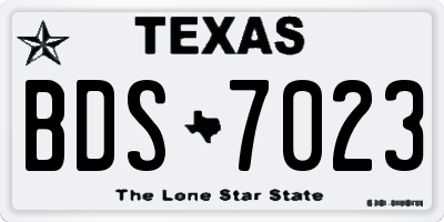 TX license plate BDS7023
