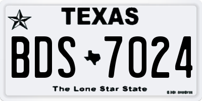 TX license plate BDS7024