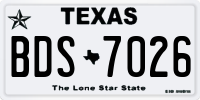 TX license plate BDS7026