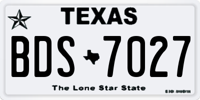 TX license plate BDS7027