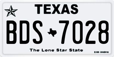 TX license plate BDS7028