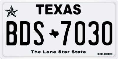 TX license plate BDS7030