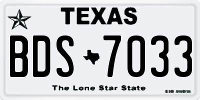 TX license plate BDS7033