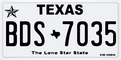 TX license plate BDS7035