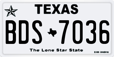 TX license plate BDS7036