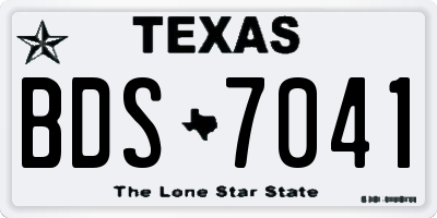 TX license plate BDS7041