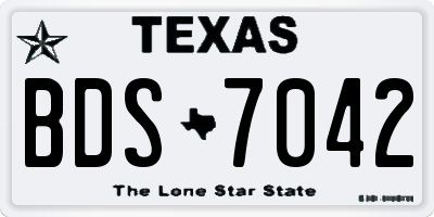 TX license plate BDS7042