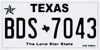 TX license plate BDS7043