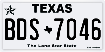 TX license plate BDS7046
