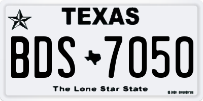 TX license plate BDS7050