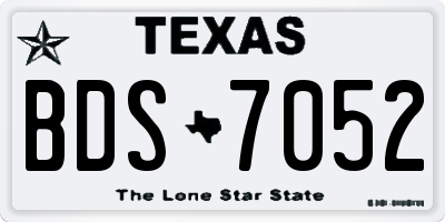 TX license plate BDS7052