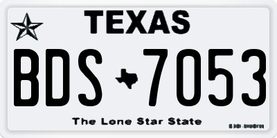 TX license plate BDS7053