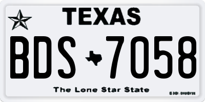 TX license plate BDS7058