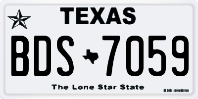 TX license plate BDS7059