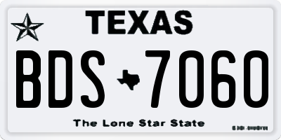 TX license plate BDS7060