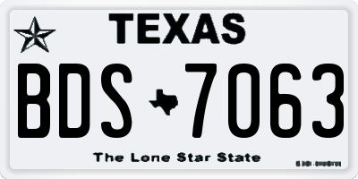 TX license plate BDS7063