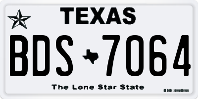 TX license plate BDS7064