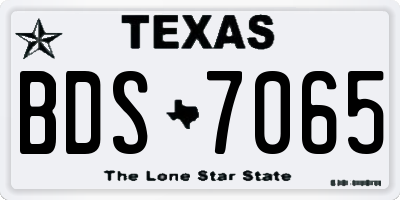 TX license plate BDS7065