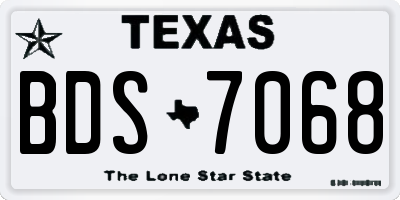 TX license plate BDS7068