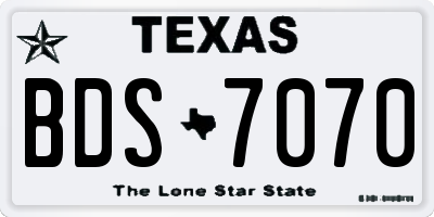 TX license plate BDS7070