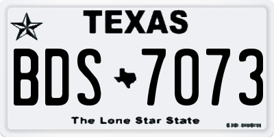TX license plate BDS7073