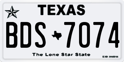 TX license plate BDS7074