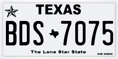 TX license plate BDS7075
