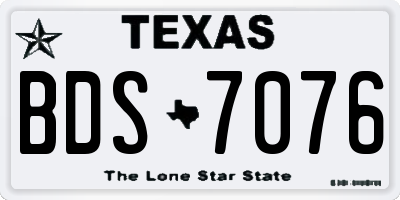 TX license plate BDS7076