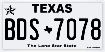 TX license plate BDS7078