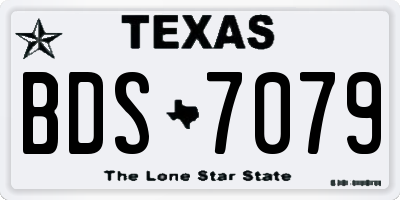 TX license plate BDS7079