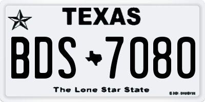 TX license plate BDS7080