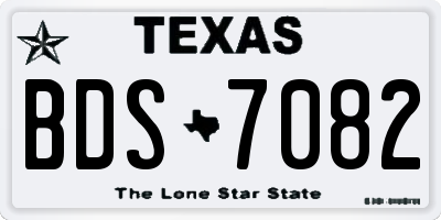 TX license plate BDS7082