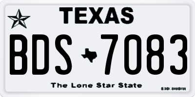 TX license plate BDS7083