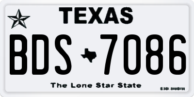 TX license plate BDS7086