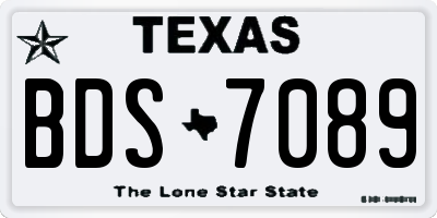 TX license plate BDS7089