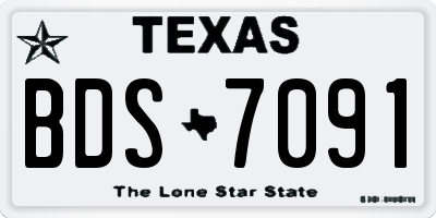 TX license plate BDS7091