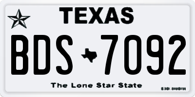 TX license plate BDS7092