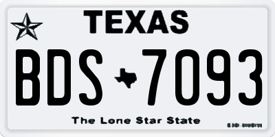 TX license plate BDS7093