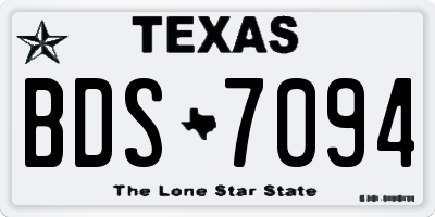 TX license plate BDS7094
