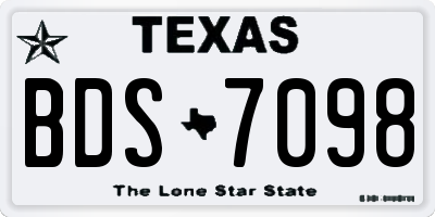 TX license plate BDS7098