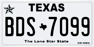 TX license plate BDS7099