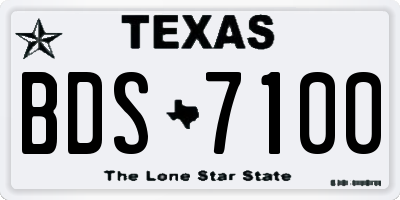 TX license plate BDS7100