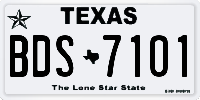 TX license plate BDS7101